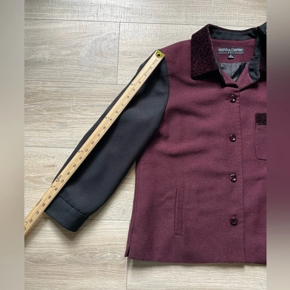 Kasper & Company ASL Burgundy & Black Skirt Suit | Women’s 14